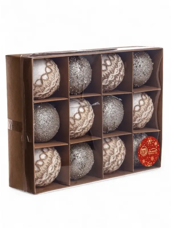 Набор шаров пластик d-6 см, 12 шт Набор шаров пластик d-6 см, 12 шт "Орсон" галант