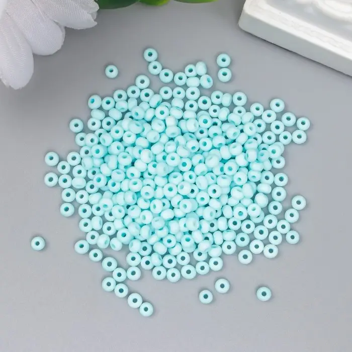 Бисер стекло 8/0  Бисер стекло 8/0 "Маршмеллоу. Матовый. Небесный" 10 гр