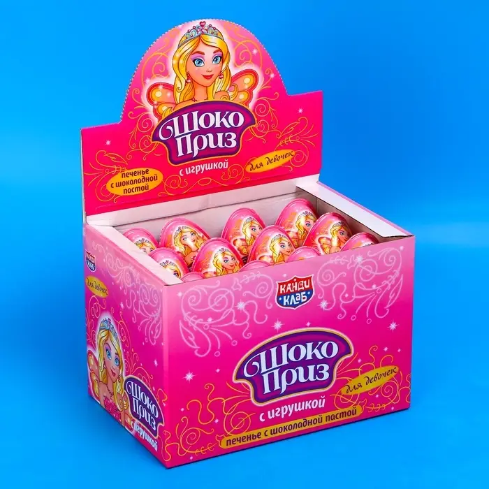 Печенье «Шокоприз» с шоколадной пастой и игрушкой, яйцо-сюрприз, для девочек, 15 г Печенье «Шокоприз» с шоколадной пастой и игрушкой, яйцо-сюрприз, для девочек, 15 г