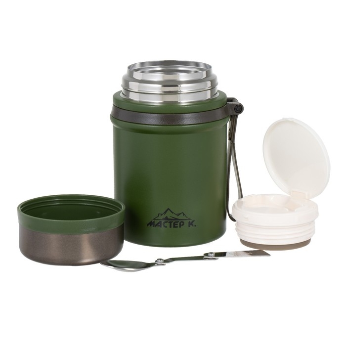 Термос для еды  Термос для еды "Мастер К", 800 мл, сохраняет тепло до 12 ч, зеленый