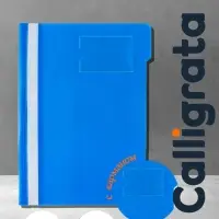 Папка-скоросшиватель Calligrata, А4, 180 мкм, карман для визитки, прозрачный верх, синяя