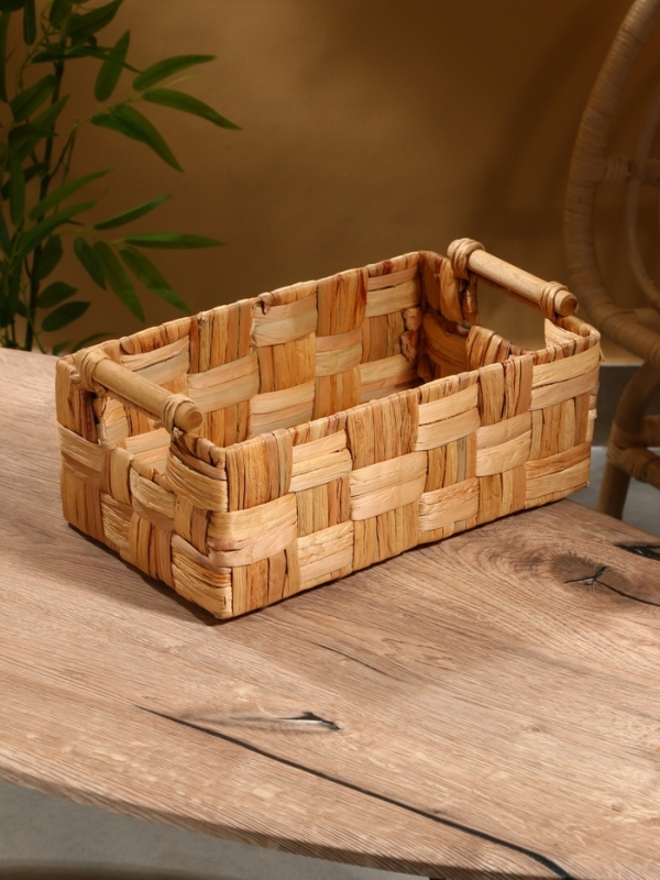 Корзина плетеная 35х20х15 см, водный гиацинт Корзина плетеная 35х20х15 см, водный гиацинт