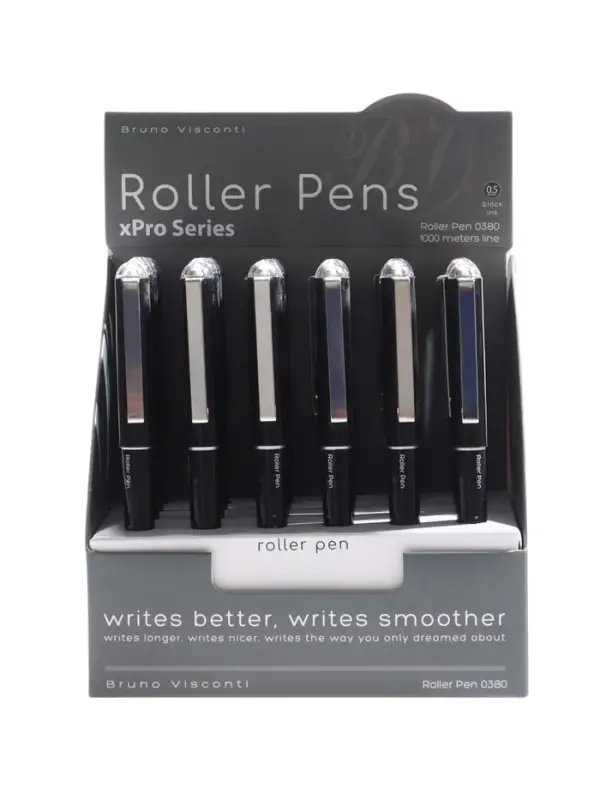 Ручка-роллер BrunoVisconti  Ручка-роллер BrunoVisconti "XProRoll 0380" 0.5мм, стерж/черн с жидк чернилами