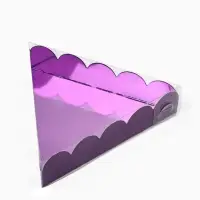 Коробка для печенья, кондитерская упаковка с пластиковой крышкой, &laquo;Фиолетовая&raquo;, 18&times;3 см