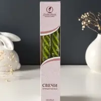 Набор свечей витых, 2,3х 24,5 см, 5 ч, 50 г, 2 штуки, оливковый