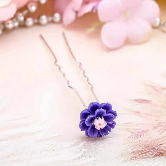 Шпилька для волос «Цветик», василёк, 1.2 см, МИКС Шпилька для волос «Цветик», василёк, 1.2 см, МИКС