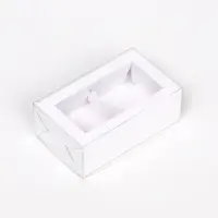 Коробка складная с прозрачной крышкой, 10×6×3.5 см, белая