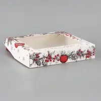 Коробка подарочная новогодняя, складная 20&times;20&times;4 см &laquo;С Новым годом!&raquo;