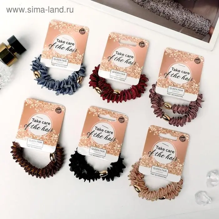 Резинка для волос Резинка для волос "Лютик" (набор 2 шт) атласный виток, 6 см, микс