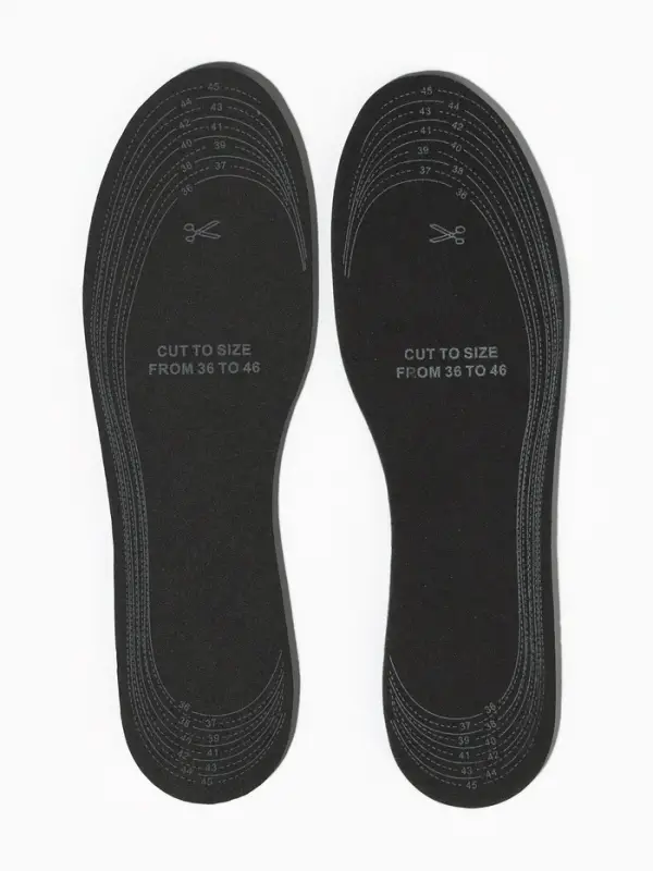 Стельки для обуви, утеплённые, универсальные, двухслойные, р-р RU до 46 (р-р Пр-ля до 46), 29 см, пара, серые