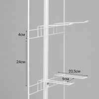 Стойка прикассовая для снэков 27×185, 8 крючков, цвет белый