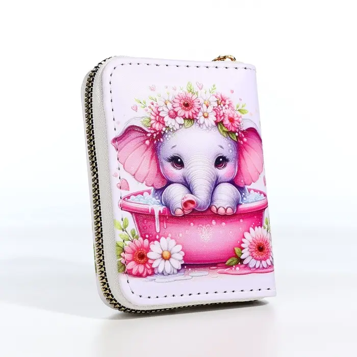 Кошелёк на молнии &laquo;Слоник&raquo;, белый