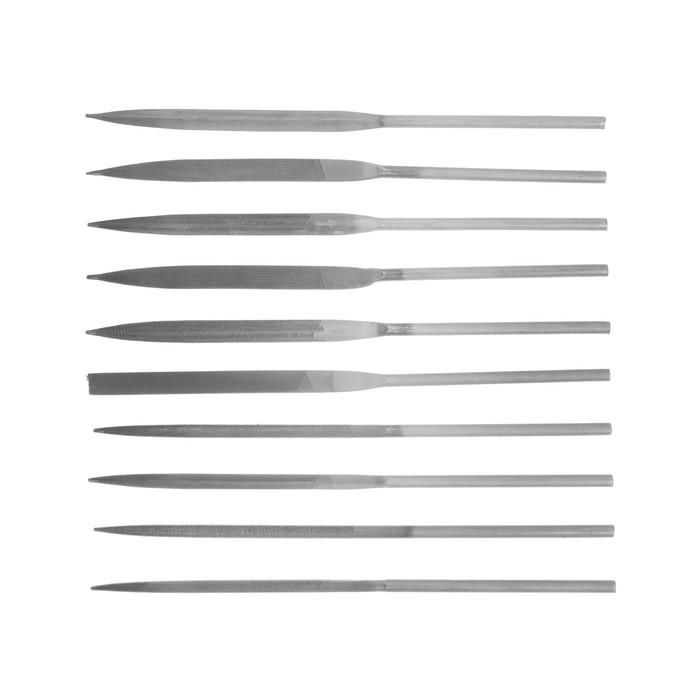 Набор надфилей ЛОМ, металлические рукоятки, 70 х 160 х 4 мм, 10 шт. Набор надфилей ЛОМ, металлические рукоятки, 70 х 160 х 4 мм, 10 шт.