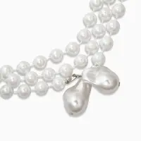 Бусы "Нить жемчуга" №8 с подвесами, L=120см, цвет белый в серебре
