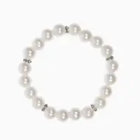 Набор детский &laquo;Выбражулька&raquo; 2 предмета: бусы, браслет d=6 см. жемчуг, белый в серебре