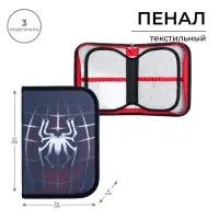 Пенал школьный, 3 секции, 14&times;21&times;4 см &laquo;Паук&raquo;