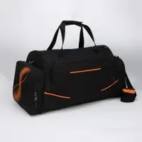 Сумка спортивная на молнии, 3 наружных кармана, длинный ремень, большой размер, цвет чёрный Сумка спортивная на молнии, 3 наружных кармана, длинный ремень, большой размер, цвет чёрный