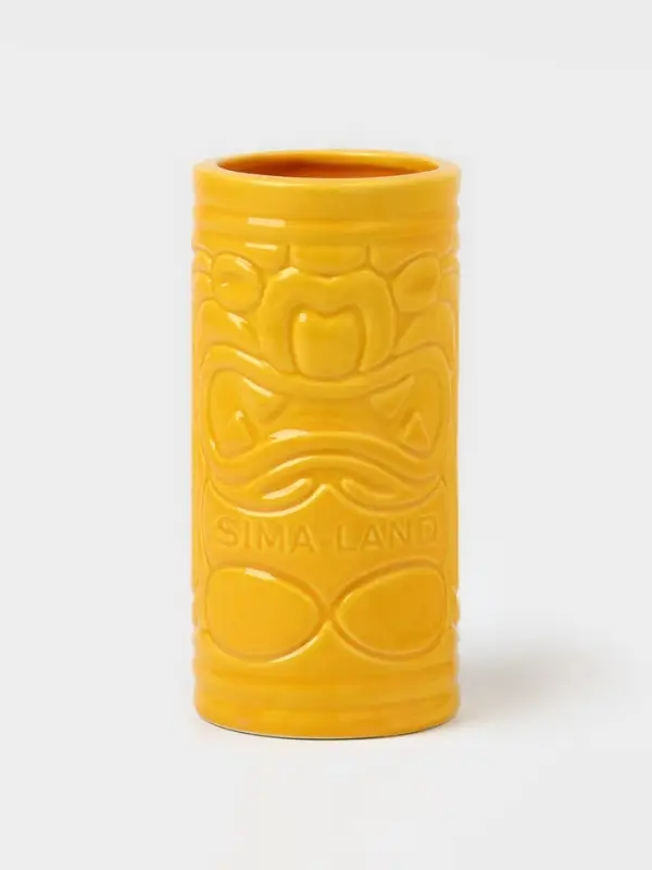 Стакан для коктейлей &laquo;Тики остров&raquo;, 400 мл, d=7 см, h=14.5 см, керамика, жёлтый