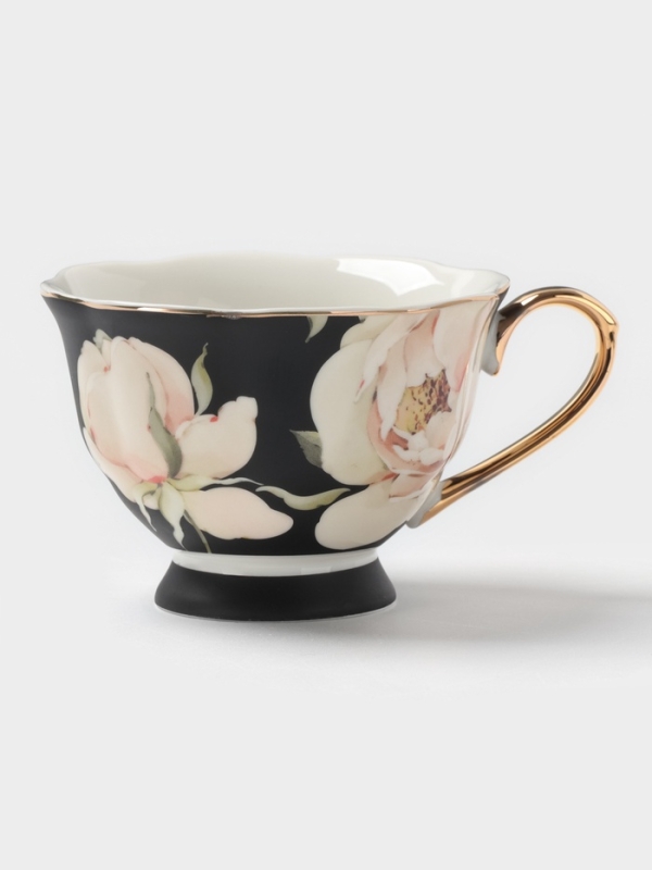 Чайная пара 220 мл WY   Чайная пара 220 мл WY  "Pink O'hara", чёрный