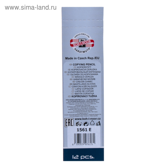 Карандаш 3.5 мм, Koh-I-Noor 1561, специальный, синий, L=175 мм Карандаш 3.5 мм, Koh-I-Noor 1561, специальный, синий, L=175 мм