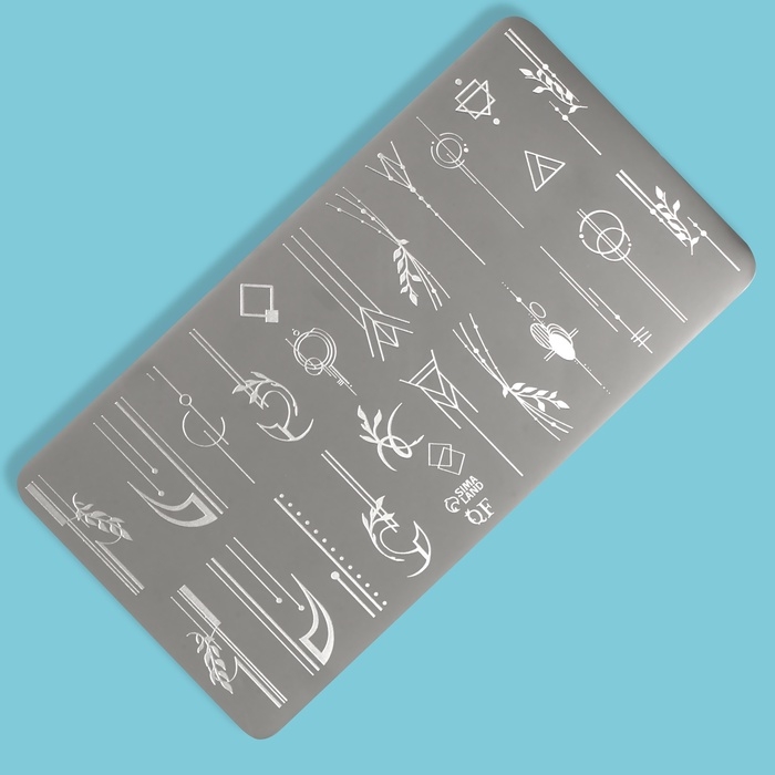 Пластина для стемпинга металлическая «Линии и узоры», 12 × 6 см Пластина для стемпинга металлическая «Линии и узоры», 12 × 6 см