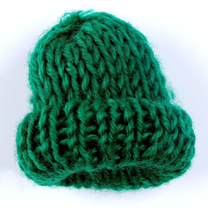 Шапка для игрушек вязаная, набор 10 шт., цвет зелёный Шапка для игрушек вязаная, набор 10 шт., цвет зелёный