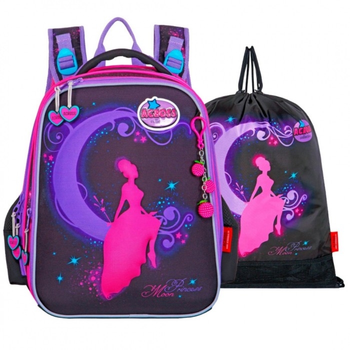 Рюкзак каркасный 36 х 29 х 17 см, Across 192, наполнение: мешок, фиолетовый ACR22-192-8 Рюкзак каркасный 36 х 29 х 17 см, Across 192, наполнение: мешок, фиолетовый ACR22-192-8