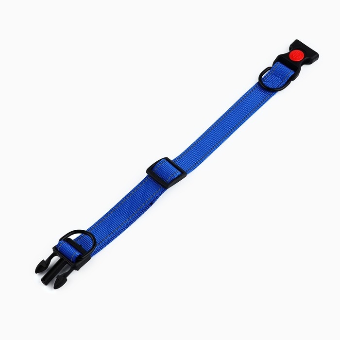 Ошейник с подкладом из нейлона с фастексом 2 см, ОШ 27-40 см, синий Ошейник с подкладом из нейлона с фастексом 2 см, ОШ 27-40 см, синий