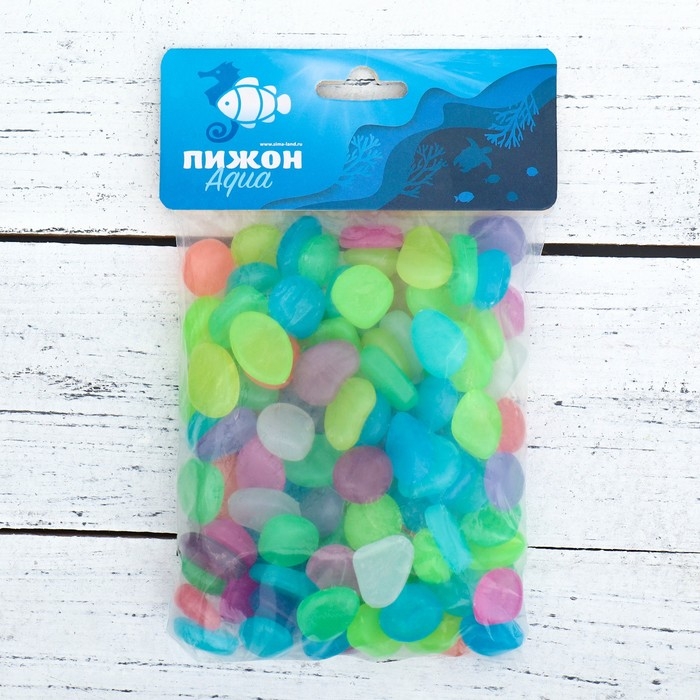 Декоративные камни для аквариума, светящиеся, 20 мм, 200 г, микс Декоративные камни для аквариума, светящиеся, 20 мм, 200 г, микс