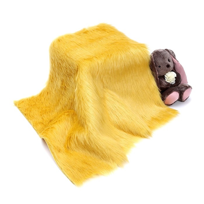 Лоскут 50 × 50 см, мех длинноворсовый на трикотажной основе, цвет медовый Лоскут 50 × 50 см, мех длинноворсовый на трикотажной основе, цвет медовый