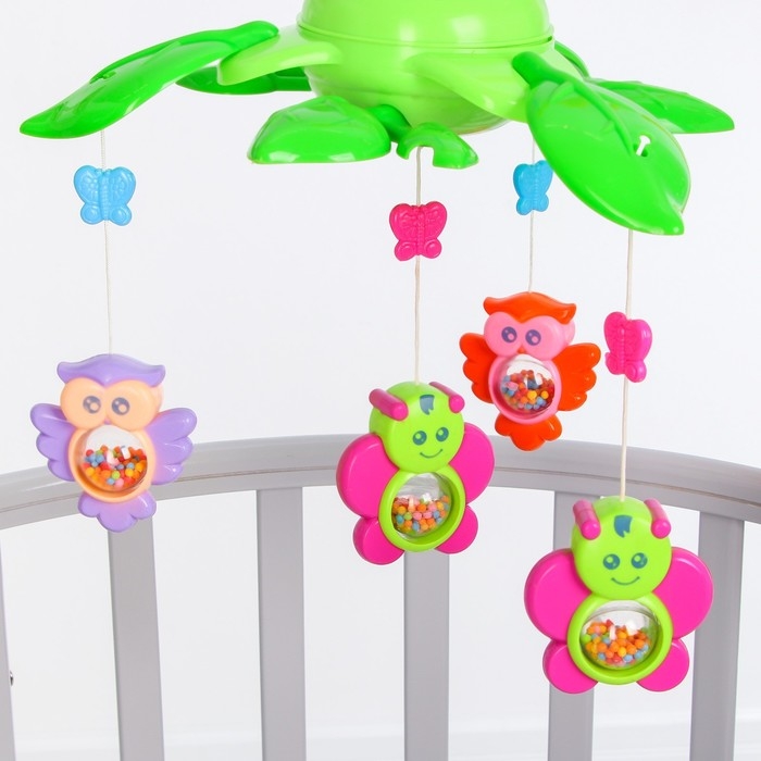 Мобиль музыкальный на кроватку «Музыкальные листья. Совы», на батарейках, Крошка Я Мобиль музыкальный на кроватку «Музыкальные листья. Совы», на батарейках, Крошка Я