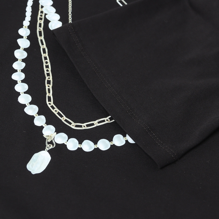 Пижама женская (футболка и брюки) KAFTAN Пижама женская (футболка и брюки) KAFTAN "Жемчуг" р. 40-42, черный