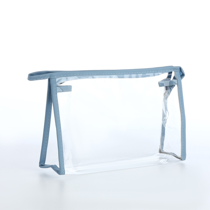 Набор косметичек 2 в 1 на молнии, цвет голубой Набор косметичек 2 в 1 на молнии, цвет голубой