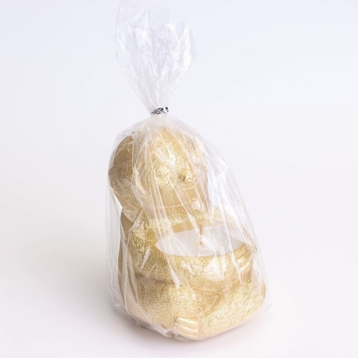 Свеча  Свеча "Ленивец" в подсвечнике из гипса,9х10,5х11см, золото