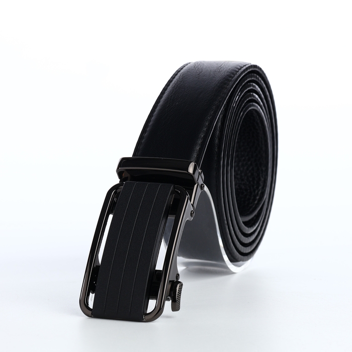 Ремень мужской, ширина 3,6 см, винт, пряжка автомат, цвет чёрный Ремень мужской, ширина 3,6 см, винт, пряжка автомат, цвет чёрный