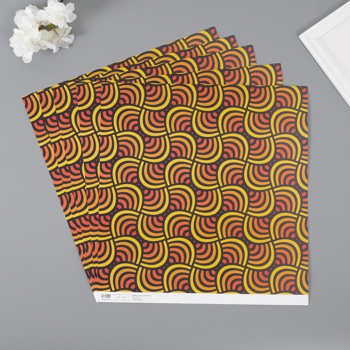 Бумага для скрапбукинга двусторонняя Бумага для скрапбукинга двусторонняя "Color geometry" плотность 180 гр набор 5 шт 30,5х32 см 10718