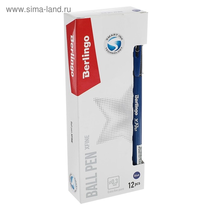 Ручка шариковая Berlingo xFine 0.3, синяя, корпус синий, резиновый упор, цена за 1 штук. Ручка шариковая Berlingo xFine 0.3, синяя, корпус синий, резиновый упор, цена за 1 штук.