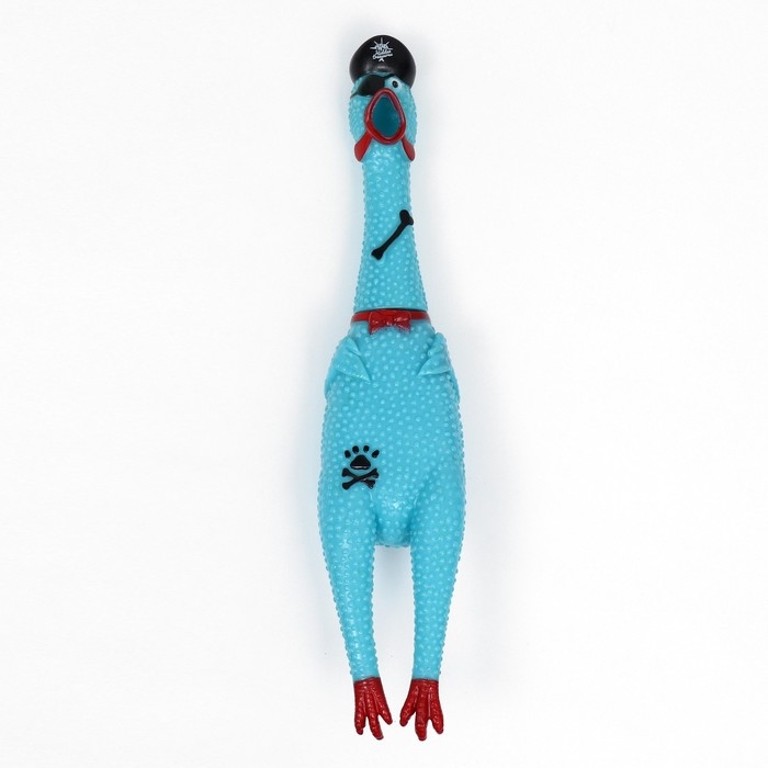 Игрушка пищащая Игрушка пищащая "Курица-пират" для собак, 41 см, голубая