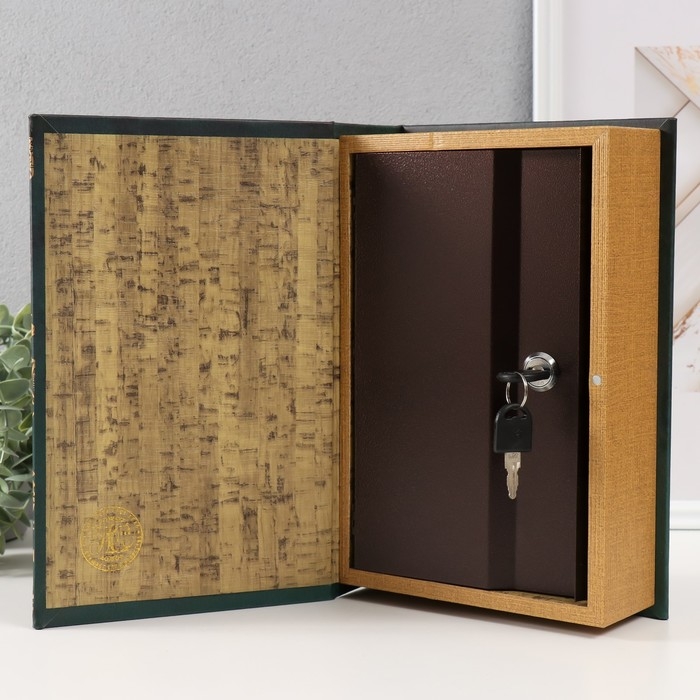 Сейф-книга дерево кожзам Сейф-книга дерево кожзам "Золотой павлин" тиснение, под металл 27х18х7 см