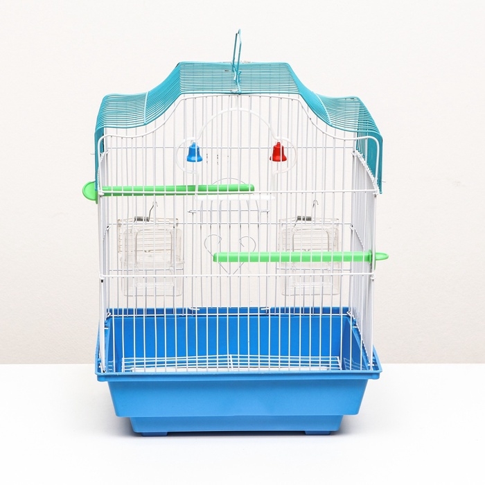 Клетка для птиц фигурная, 30 х 23 х 39 см, синяя Клетка для птиц фигурная, 30 х 23 х 39 см, синяя