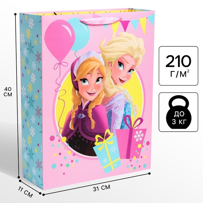 Пакет подарочный, 31х40х11 см, упаковка, Холодное сердце Пакет подарочный, 31х40х11 см, упаковка, Холодное сердце