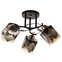 Люстра 10101/3 3х60Вт Е27, черный/янтарный, 50х50х28 см