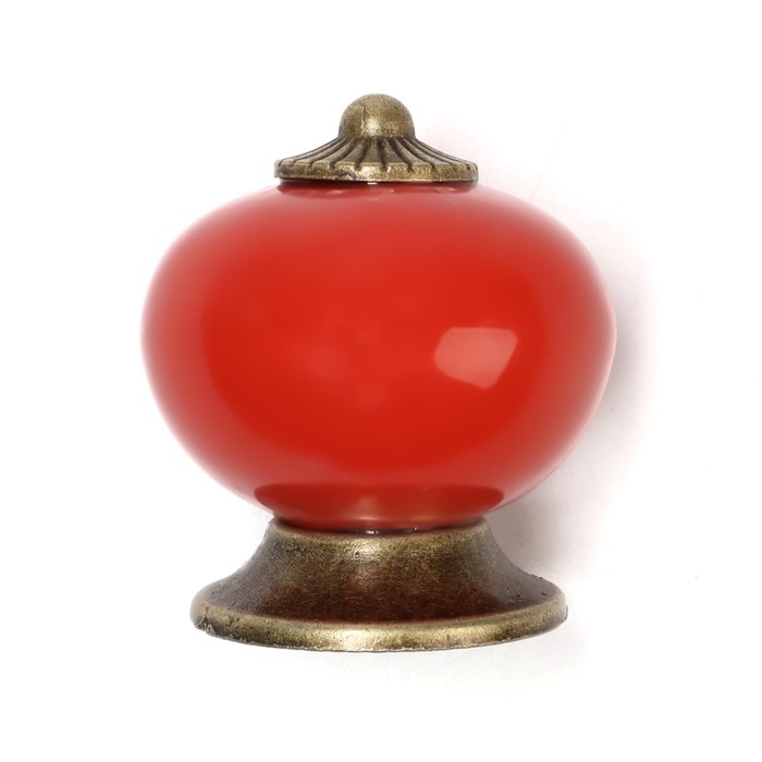 Ручка кнопка DOME Ceramics 003, керамическая, красная Ручка кнопка DOME Ceramics 003, керамическая, красная