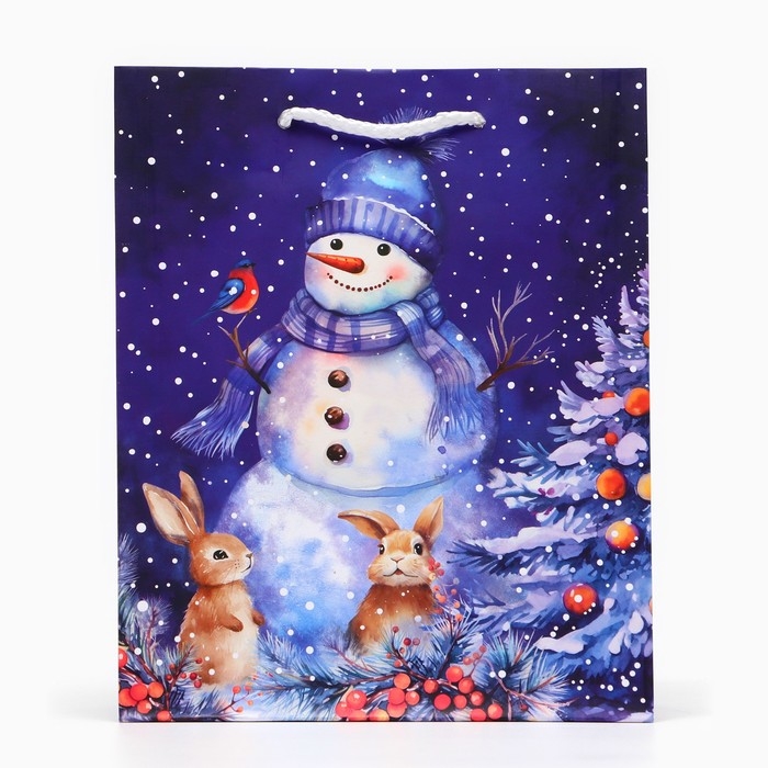 Новый год. Пакет подарочный Новый год. Пакет подарочный "Большой снеговик", 18 х 22,3 х 10 см.