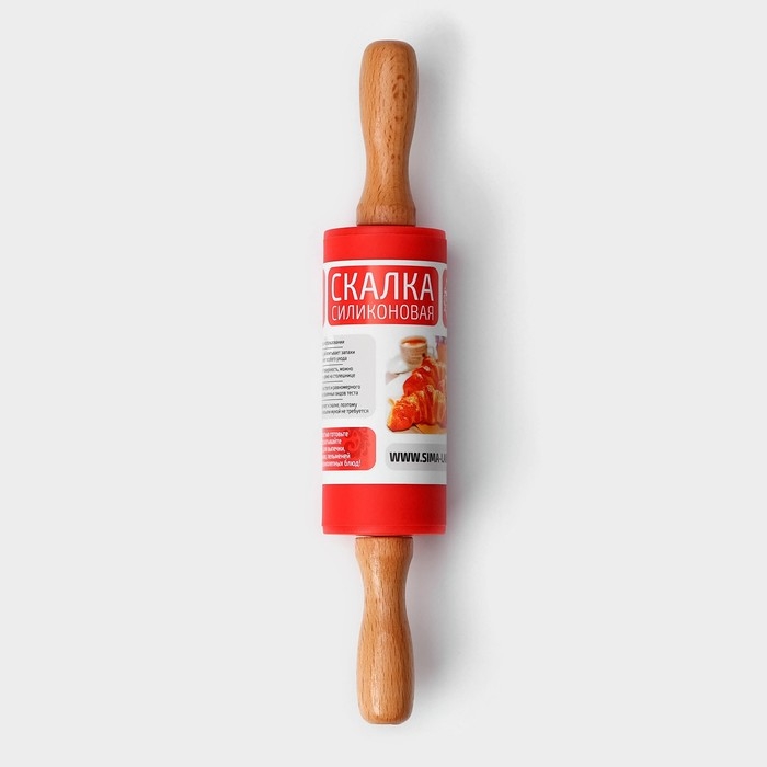 Скалка Доляна «Валенсия», 23×4 см, рабочая часть 10 см, цвет красный Скалка Доляна «Валенсия», 23×4 см, рабочая часть 10 см, цвет красный