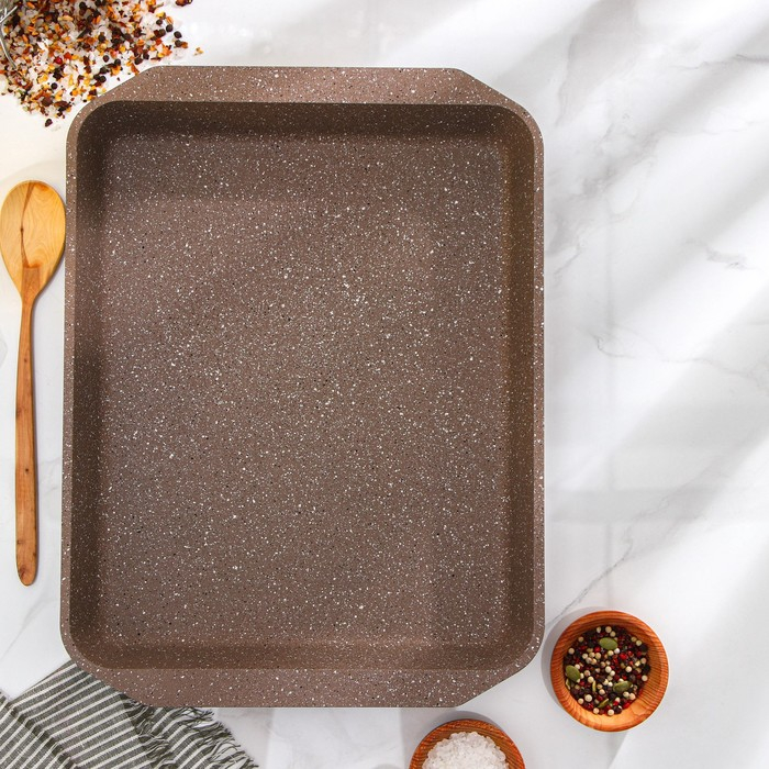 Противень «Гранит Brown», 30×40 см, h=5,5 см, антипригарное покрытие, цвет коричневый Противень «Гранит Brown», 30×40 см, h=5,5 см, антипригарное покрытие, цвет коричневый