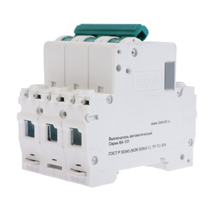 Выключатель автоматический SE DEKraft ВА-101, 3 полюса, С, 25 А, 4.5 кА, 11080DEK Выключатель автоматический SE DEKraft ВА-101, 3 полюса, С, 25 А, 4.5 кА, 11080DEK