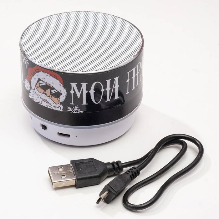 Колонка портативная новогодняя «Новый год: Моя музыка - мои правила», Bluetooth, USB, 6,9 х 6,9 х 5,2 см Колонка портативная новогодняя «Новый год: Моя музыка - мои правила», Bluetooth, USB, 6,9 х 6,9 х 5,2 см