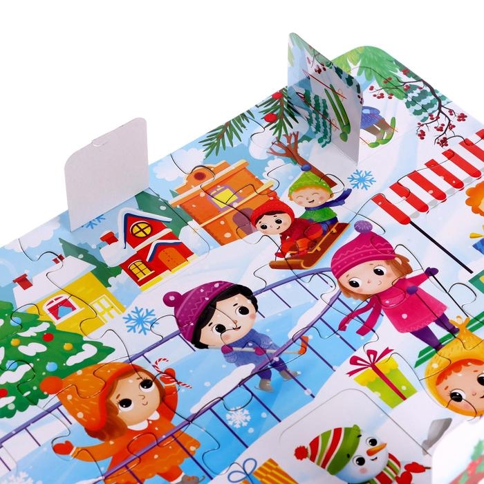 Пазл с окошками «В ожидании Нового года», 6 окошек, 28 деталей Пазл с окошками «В ожидании Нового года», 6 окошек, 28 деталей