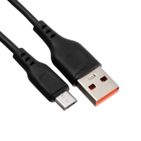 Кабель microUSB - USB, 2.4 А, 1 м, зарядка + передача данных, пакет, черный